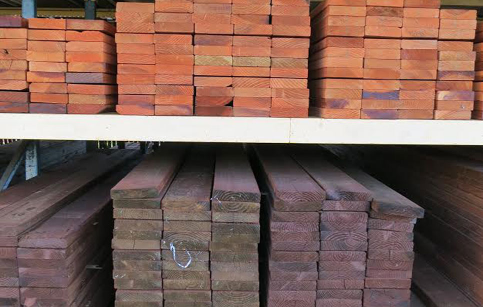 We have redwood and pressure treated lumber at Mission Ace Hardware.