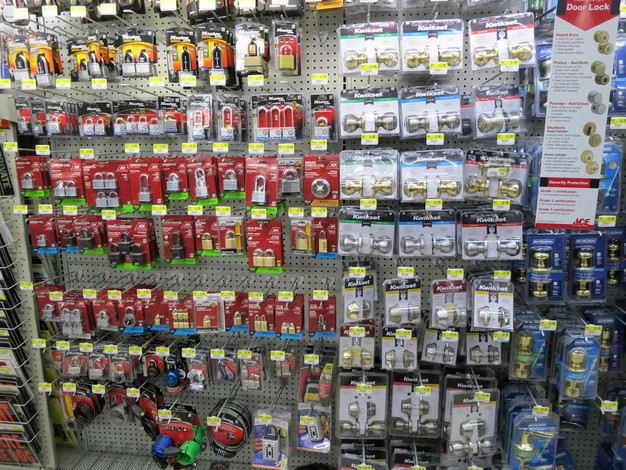 Doors, locks and deadbolts at Mission Ace Hardware & Lumber in Santa Rosa, CA.